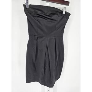 Jump Girl Womens Sz 6 Mini Dress Strapless Black Satin Formal